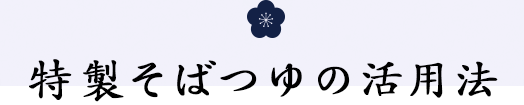 特製めんつゆの活用法